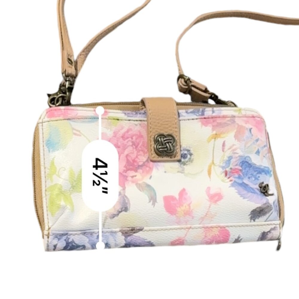 Elliott Lucca Large Phone Wristlet Wallet Crossbody‎ White Floral - Picture 11 of 11